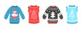 Set Christmas sweater. Royalty Free Stock Photo